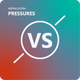 A large VS text in white with a circle on a gradient background. Heading in the top left says "Misting system pressures" inferring the vs is a comparison of misting pressures