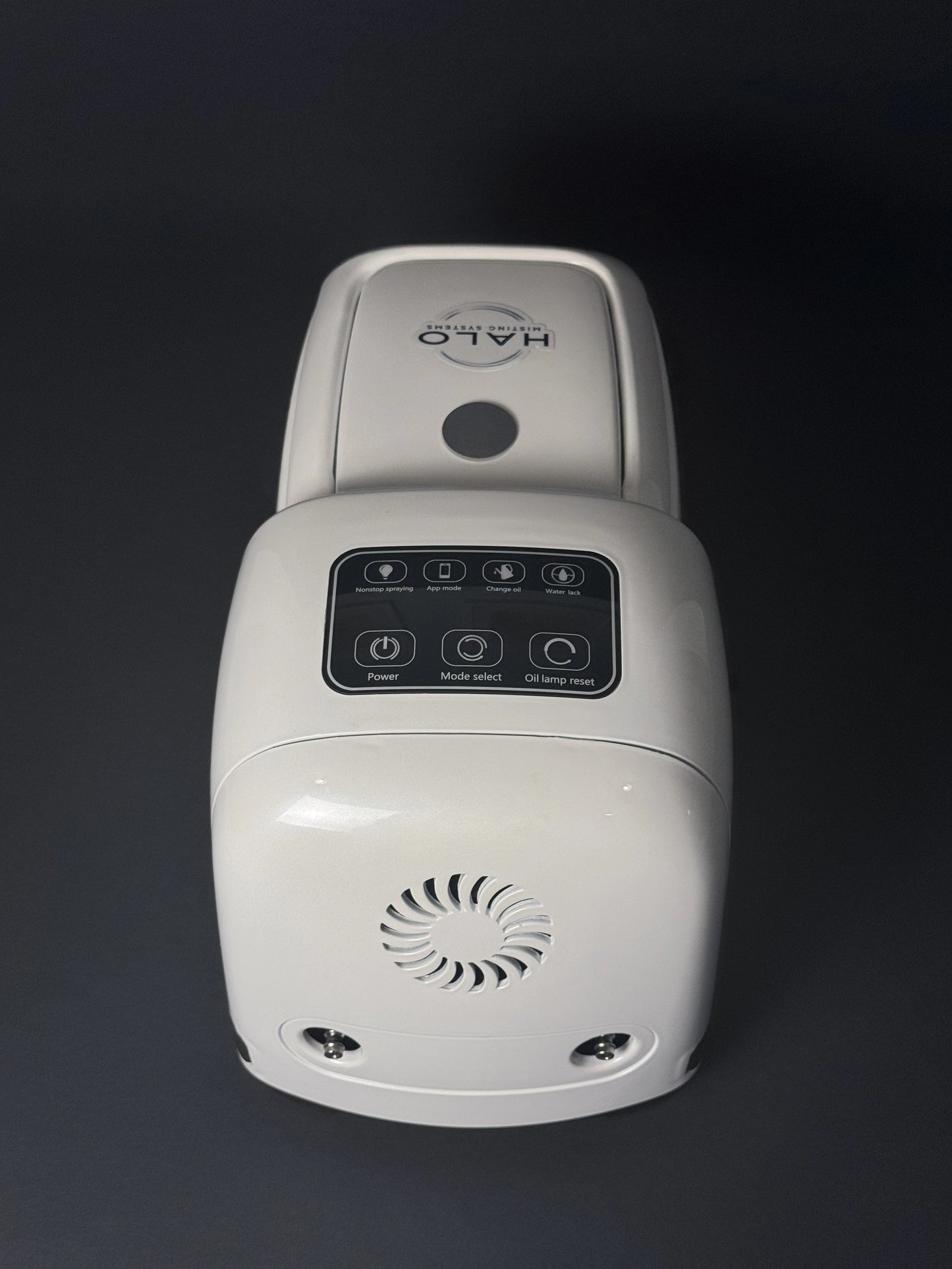 An above view of a high pressure 1000 PSI misting pump showing the control panel